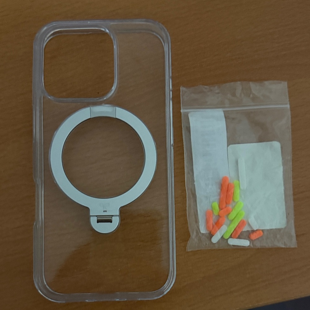 Torras 16 Pro Clear Phone Case with Ring Holder and Three set of buttons
